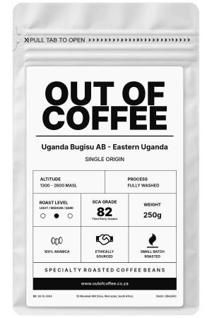 Out of Coffee Bugisu AB, Uganda 250g coffee packaging