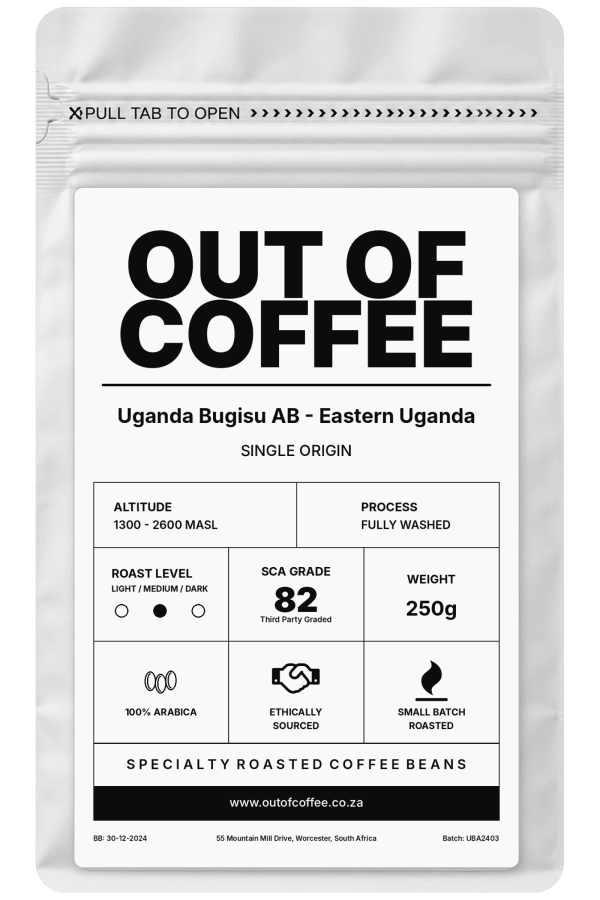 Out of Coffee Bugisu AB, Uganda 250g coffee packaging