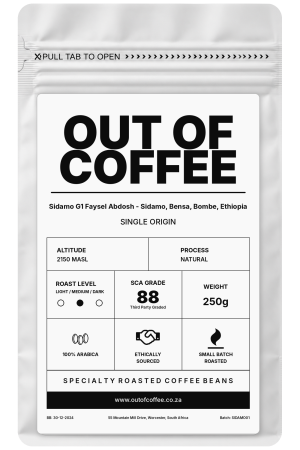 Out of Coffee Sidamo G1 Faysel Abdosh, Ethiopia 250g coffee packaging